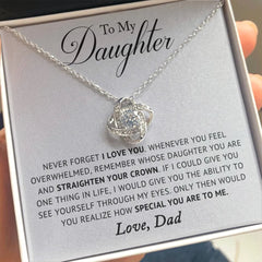 "To My Daughter" From Dad Heart Knot Pendant,,necklace of love,,Necklace of Love,necklaceoflove.com,US,Florida