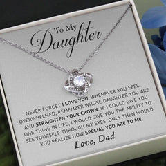 "To My Daughter" From Dad Heart Knot Pendant,,necklace of love,,Necklace of Love,necklaceoflove.com,US,Florida