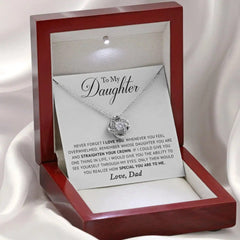 "To My Daughter" From Dad Heart Knot Pendant,,necklace of love,,Necklace of Love,necklaceoflove.com,US,Florida