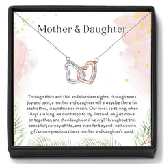 Mother and Daughter Necklace Women Double Heart Chain Crystal Linked Necklaces,,necklace of love,,Necklace of Love,necklaceoflove.com,US,Florida