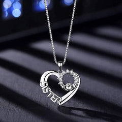 To My Bonus Sister Crystal Heart Crown Letter Pendant Necklaces - Necklace of Love