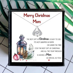 To Mom Christmas Drop Crystal Necklace - Necklace of Love