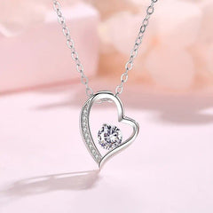 To My Beautiful Girlfriend Hollow Heart Crystal Pendant - Necklace of Love