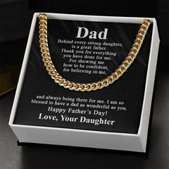 To My Dad Stainless Steel Cuban Chain Men Necklace - Necklace of Love
