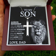 "To My Son" Cross Pendant Necklace,,Necklace of Love,,Necklace of Love,necklaceoflove.com,US,Florida