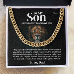 "To My Son" Stainless Steel Cuban Chain from Dad,,necklace of love,,Necklace of Love,necklaceoflove.com,US,Florida