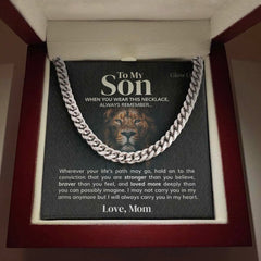 "To My Son" Necklace Stainless Steel Cuban Chain from Mom,,necklace of love,,Necklace of Love,necklaceoflove.com,US,Florida