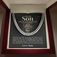 To My Son Gift Necklace Stainless Steel Cuban Chain Men Boy Chain - Necklace of Love