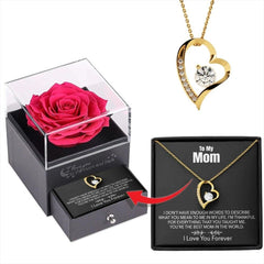 Crystal Hollow Heart Necklace with Eternal Flower Box,,necklace of love,,Necklace of Love,necklaceoflove.com,US,Florida