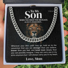 "To My Son" Necklace Stainless Steel Cuban Chain from Mom,,necklace of love,,Necklace of Love,necklaceoflove.com,US,Florida