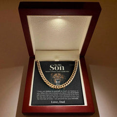 "To My Son" Stainless Steel Cuban Chain from Dad,,necklace of love,,Necklace of Love,necklaceoflove.com,US,Florida