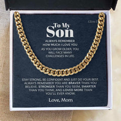 To My Son Stainless Steel Cuban Chain Necklace - Necklace of Love