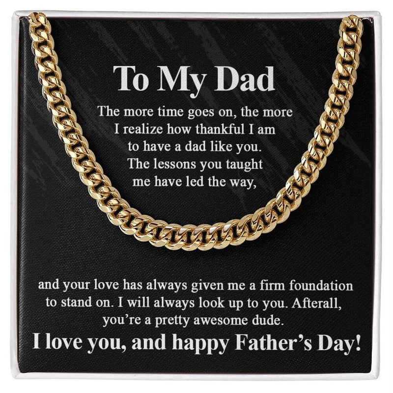 To My Dad Stainless Steel Cuban Chain Men Necklace for Dad Father's Day - Necklace of Love