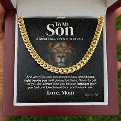 "To My Son" Stainless Steel Cuban Chain from Mom,,necklace of love,,Necklace of Love,necklaceoflove.com,US,Florida