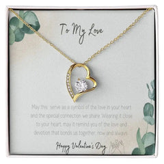 Valentines Symbol Of Love Necklace With Message Card Gift - Necklace of Love