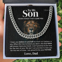 "To My Son" Stainless Steel Cuban Chain from Dad,,necklace of love,,Necklace of Love,necklaceoflove.com,US,Florida