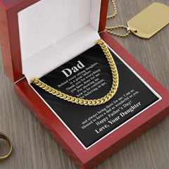 To My Dad Stainless Steel Cuban Chain Men Necklace - Necklace of Love