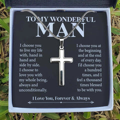 " To my Wonderful Man" Cross Pendant Necklace,,necklace of love,,Necklace of Love,necklaceoflove.com,US,Florida