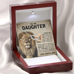 "To My Daughter" Lion Dad Double heart necklace,,necklace of love,,Necklace of Love,necklaceoflove.com,US,Florida