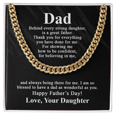 To My Dad Stainless Steel Cuban Chain Men Necklace - Necklace of Love