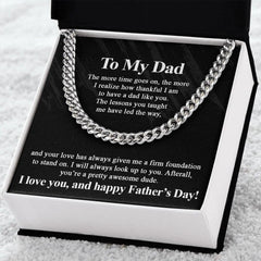 To My Dad Stainless Steel Cuban Chain Men Necklace for Dad Father's Day - Necklace of Love