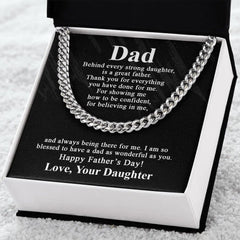 To My Dad Stainless Steel Cuban Chain Men Necklace - Necklace of Love