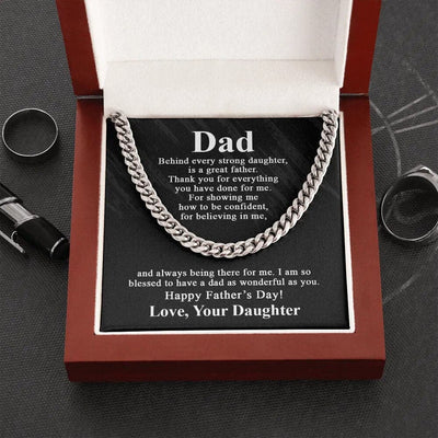 To My Dad Stainless Steel Cuban Chain Men Necklace - Necklace of Love
