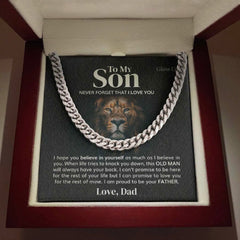 "To My Son" Stainless Steel Cuban Chain from Dad,,necklace of love,,Necklace of Love,necklaceoflove.com,US,Florida