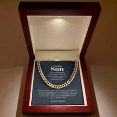 "To My Son" Stainless Steel Cuban Chain From Mom,,necklace of love,,Necklace of Love,necklaceoflove.com,US,Florida