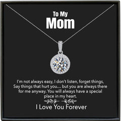 To my Mom Luxury Round Sparkling Necklace - Necklace of Love