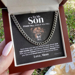 "To My Son" Stainless Steel Cuban Chain from Mom,,necklace of love,,Necklace of Love,necklaceoflove.com,US,Florida