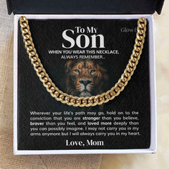 To My Son Gift Necklace Stainless Steel Cuban Chain Men Boy Chain - Necklace of Love