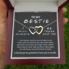 To My Bestie Double Interlocked Heart Necklace - Necklace of Love