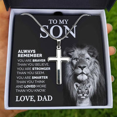 "To My Son" Cross Pendant Necklace,,Necklace of Love,,Necklace of Love,necklaceoflove.com,US,Florida